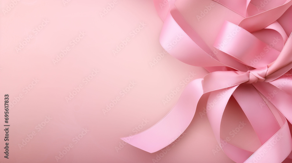 Pink ribbon in the pink background breast cancer illustration Pink ribbon in the pink background breast cancer illustration