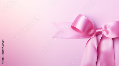 Pink ribbon in the pink background breast cancer illustration © nawaitgraph