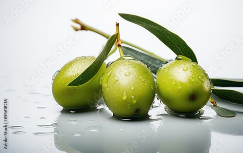 Ripe olives on white