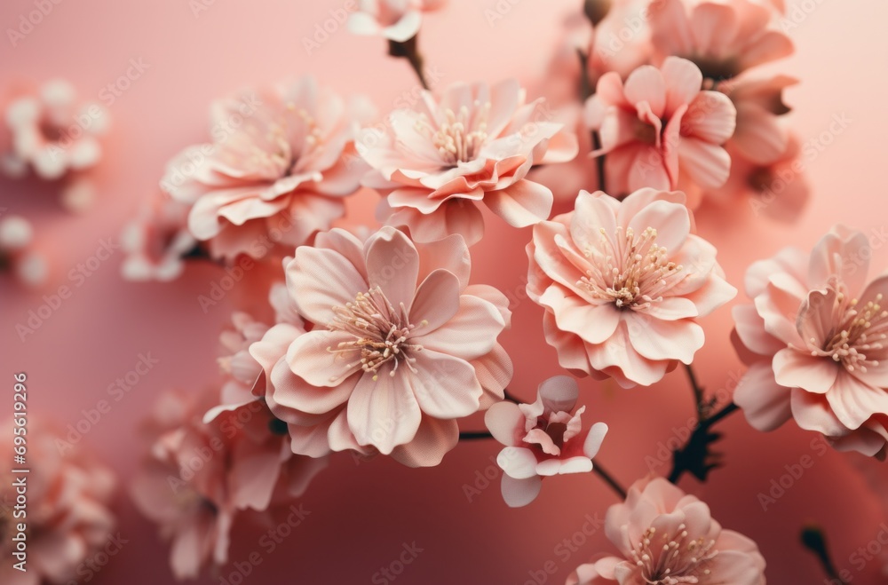 pink flower bouquet on a pink background pink flower bouquet on a pink background