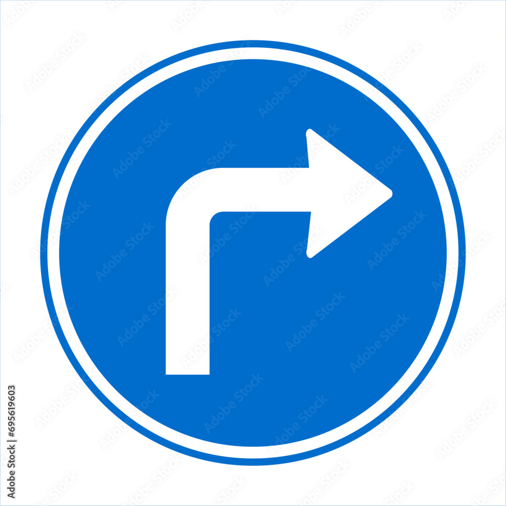 Turn right traffic road sign. Vector Illustration isolated on white background symbols label. Road sign for website EPS10 Turn right traffic road sign. Vector Illustration isolated on white background symbols label. Road sign for website EPS10