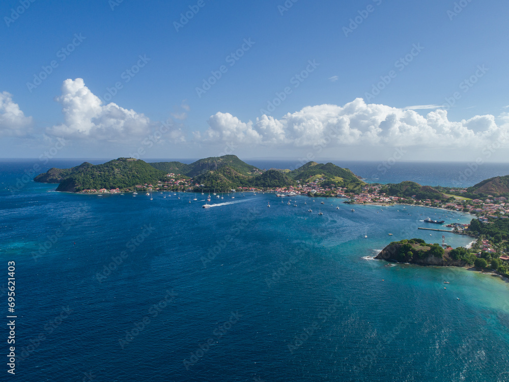 Fototapeta premium Guadeloupe - Les Saintes - Terre-de-Haut is the largest of the eight small islands that make up Les Saintes and feels like a slice of southern France transported to the Caribbean