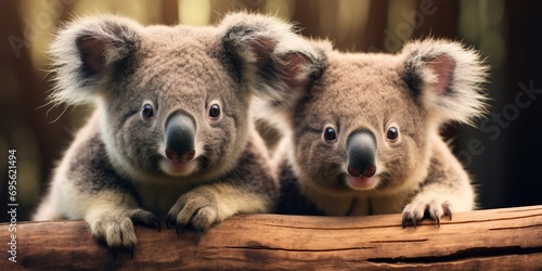 funny and cute koala on a tree, animals of australia, Generative AI © 22_monkeyzzz