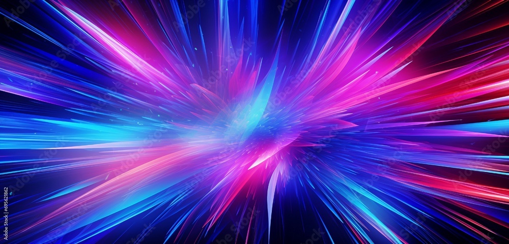 Obraz premium A dynamic digital abstract background with bursts of energetic neon colors