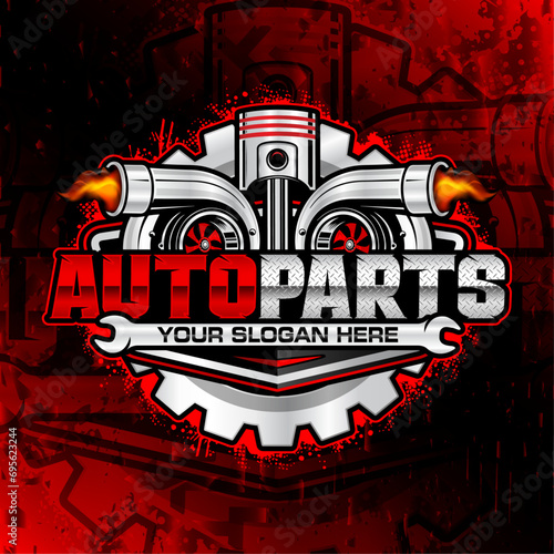 Auto repair and garage vector logo design template. Perfect logo for auto services, automobile parts shops, and any other car related businesses.