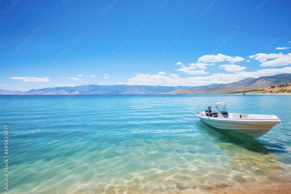 Up High at Bear Lake Utah: Beautiful Summer Destination with Clear Blue Water - Perfect for Recreation and Boating