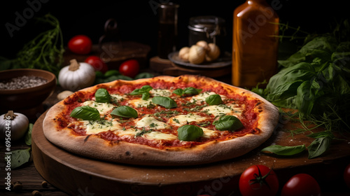 Classic Margherita Pizza with Fresh Basil and Mozzarella