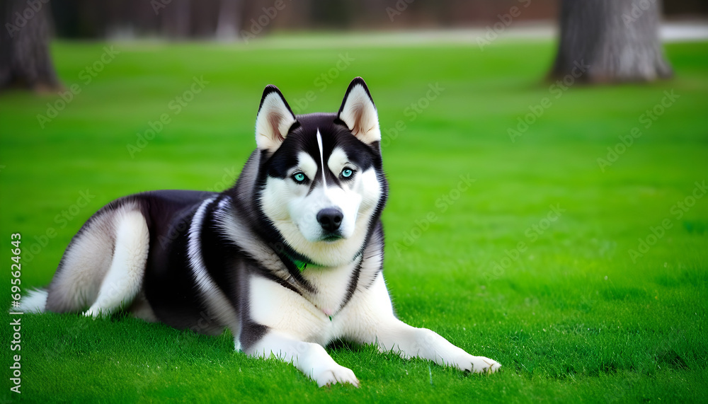 Siberian husky on green grass field Siberian husky on green grass field