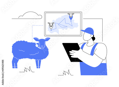 GPS tracking collars abstract concept vector illustration.