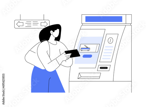 Ticket machine abstract concept vector illustration.