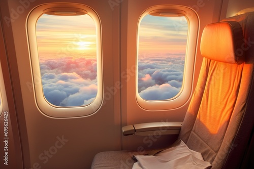 View from airplane window s...