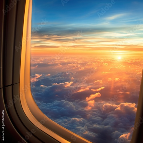 View from airplane window s...