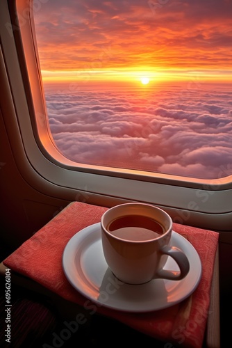 View from airplane window s...