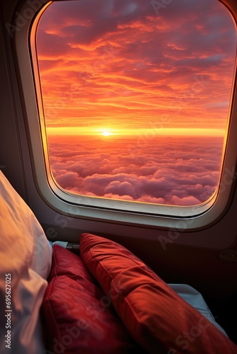 View from airplane window s...