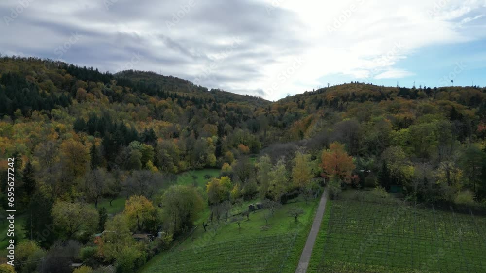 aerial shot of autumn countryside in lower austria aerial shot of autumn countryside in lower austria