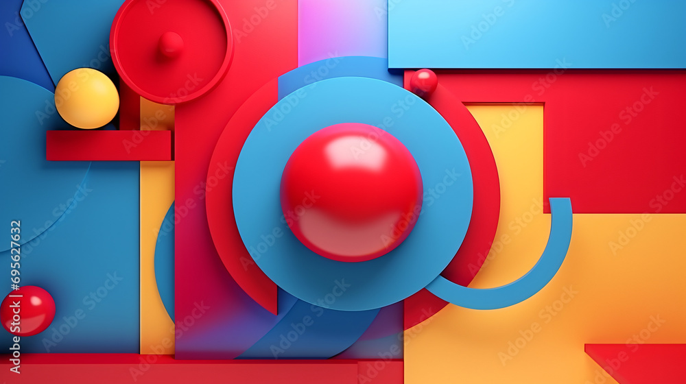  Abstract geometric composition colorful background
