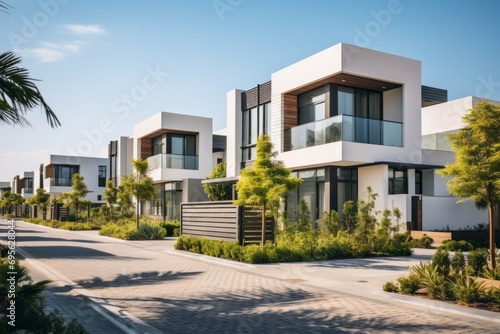 Luxury housing. Background with selective focus and copy space © top images