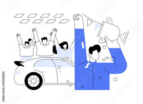 Race to victory abstract concept vector illustration.
