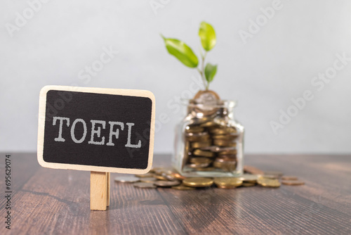 TOEFL - words from wooden blocks with letters, The Test of English as a Foreign Language, TOEFL concept photo