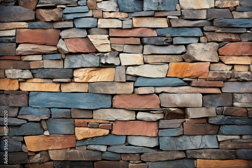 Stonework allure Colorful patterns and textures embellish the exquisite stone walls photo