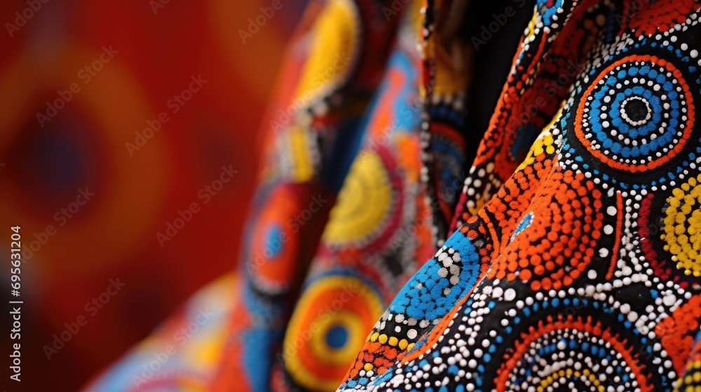 details of a traditional Malian Boubou, with vibrant patterns generative ai