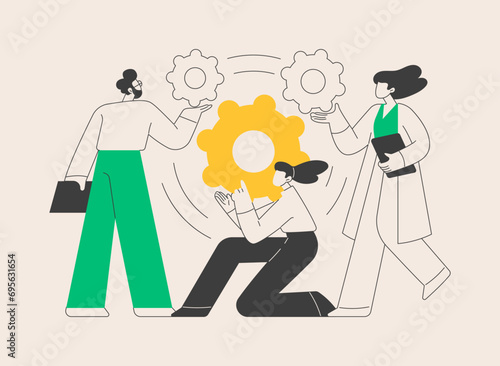 Cooperation abstract concept vector illustration.