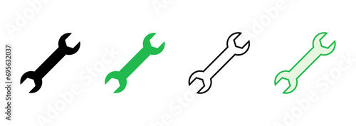 Wrench icon set. repair icon vector. tools icon vector