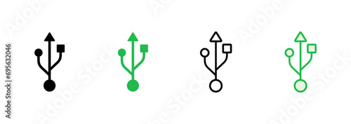 Usb icon set. Flash disk icon vector