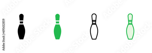 Bowling icon set. bowling ball and pin icon. bowling pins