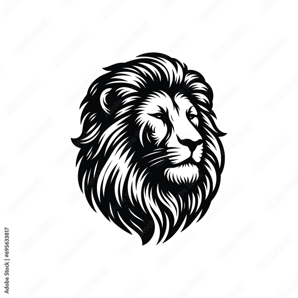 Obraz premium logo vector lion head