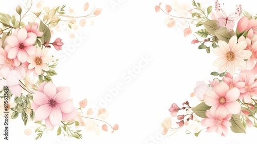 pink flowers frame