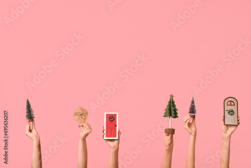 Female hands with wooden to...