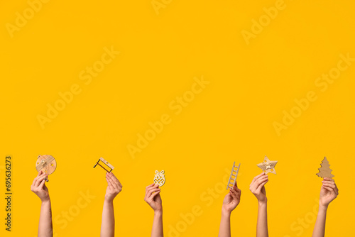 Female hands with different...