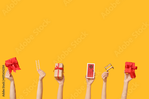 Female hands with Christmas...