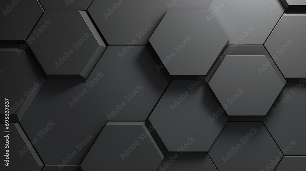 Geometric hexagon modern grey abstract texture background - obrazy, fototapety, plakaty 