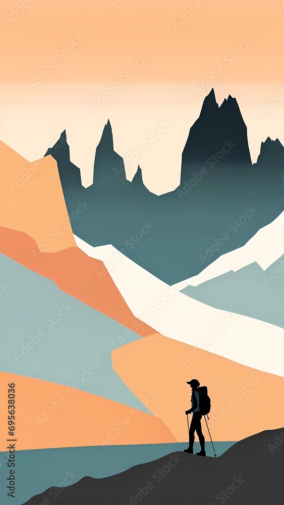silhouette of a person in the mountains, silhouette of a person on a mountain, silhouette of a person on the top of mountain, Immerse yourself in the breathtaking beauty of nature's canvas, where the 