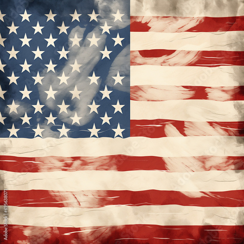 Retro-Styled Digital Illustration of a Flag