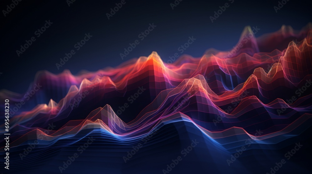 A combination of charts, graphs and signals. Abstract background