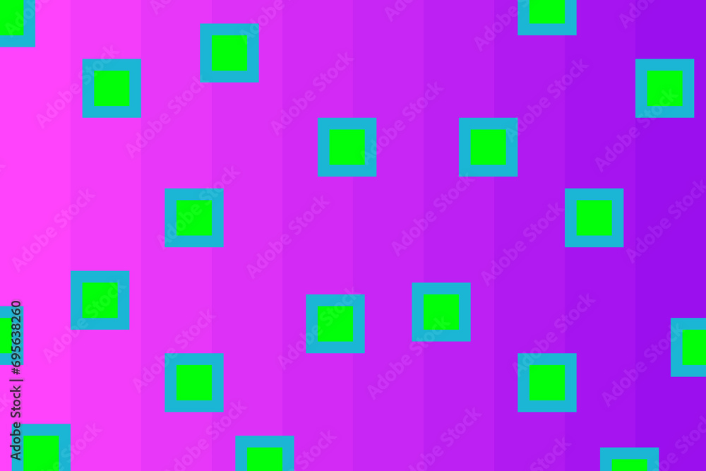 Green squares with blue outlines on striped purple gradient background Green squares with blue outlines on striped purple gradient background