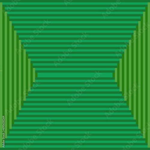 Green lines and rectangles background with triangles on the sides