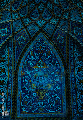 abbasid patterns in the mosque wall photo