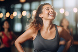 Middle-aged Women Embracing the Joy of Dance: Expressing their Active Lifestyle in a Candid Zumba Class with Friends, Generative AI