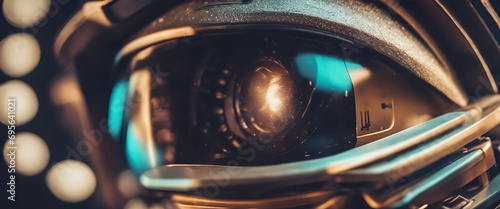 Vintage Photography: Exploring Retro Studio Technology - Abstract Art in Cinematography and Camera Gear, Capturing Flares and Flashes in Blurred Creations - Camera Close Up