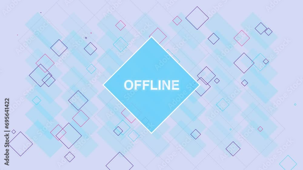 Offline Blue Text On Seamless Loop Background Offline Blue Text On Seamless Loop Background