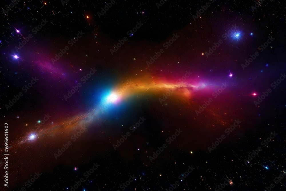 A cosmic explosion of stardust and nebulae in a multitude of vivid colors. 