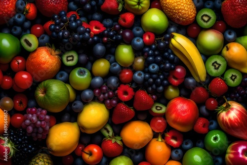 Fruit rainbow resolution and cinematic photography -