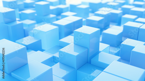 Blue cubes on isolated background