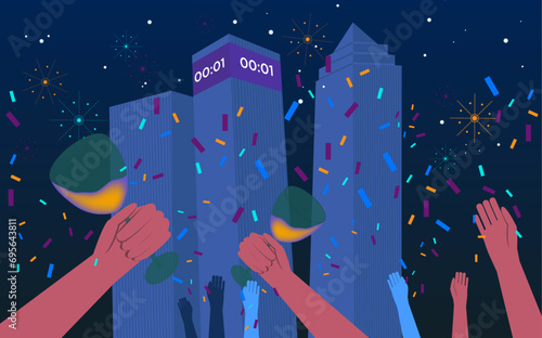 city night new year celebration