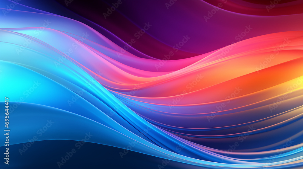 Obraz premium neon rainbow gradient, providing a colorful and psychedelic background created with Generative Ai