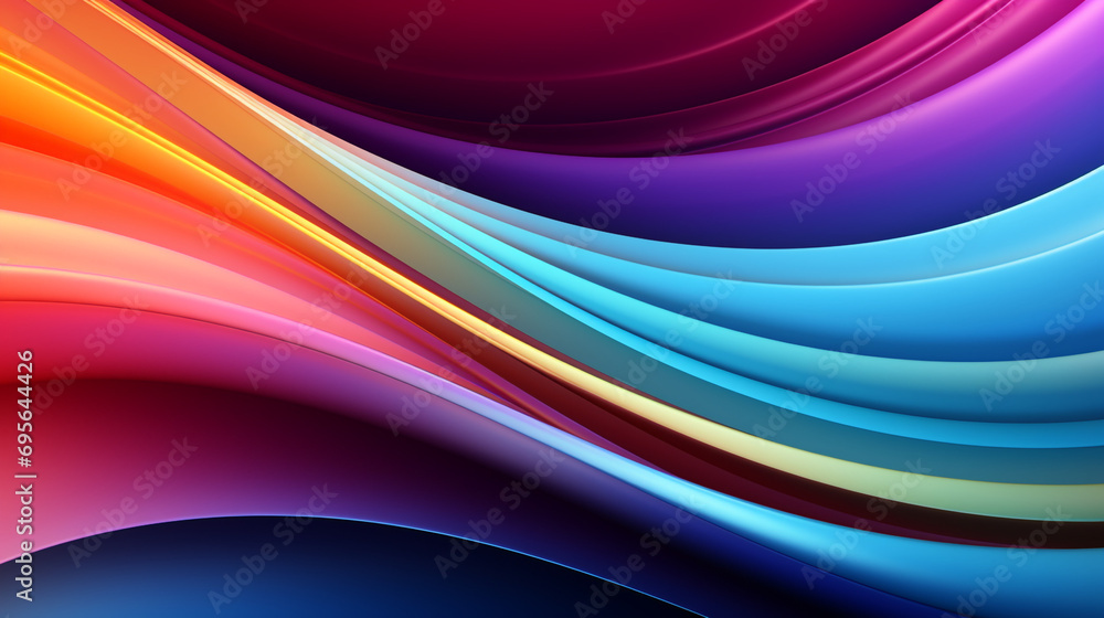 Obraz premium neon rainbow gradient, providing a colorful and psychedelic background created with Generative Ai